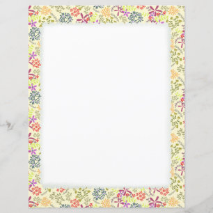 Papier de papeterie en crème fleurie minuscule