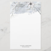 Papier de papeterie gris-botanique rustique (Devant)