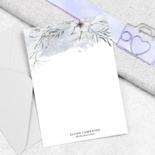 Papier de papeterie gris-botanique rustique