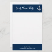 Papier de papeterie marine bleu marine (Devant / Derrière)