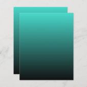 Papier de papeterie minimaliste Turquoise noir (Devant / Derrière)