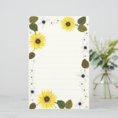 Papier de papeterie personnelle tournesol (Debout devant)