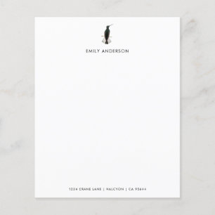 Papier de papeterie pour colibri noir personnalisé