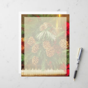 Papier de papeterie pour piano de Noël