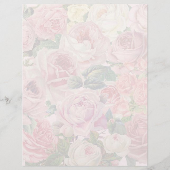 Papier de papeterie pour Roses de jardin rose anti (Devant)