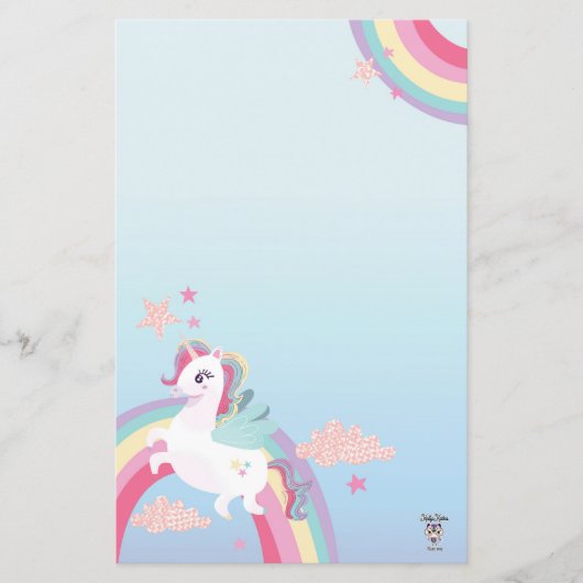 Papier de papeterie Unicorne magique (Devant)