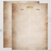 Papier de parchemin d'or Livre d'or Pages de rempl (Devant / Derrière)