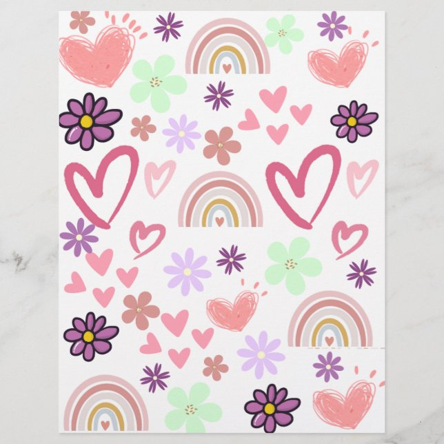 Papier de rebut de fleur d'aquarelle numérique (Devant)
