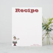 Papier de recette - Chef de cuisine - Recettes (Debout devant)