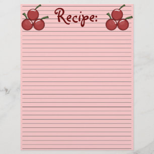 Papier de recette de cerise