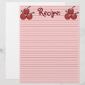 Papier de recette de cerise (Devant / Derrière)