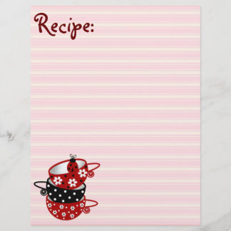 Papier de recette de coccinelle noire et rouge