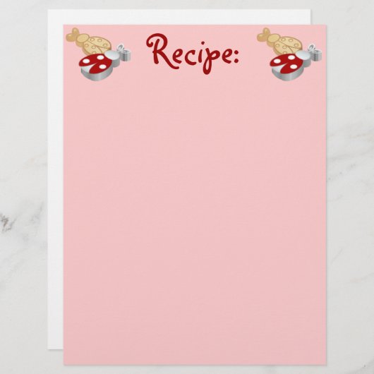 Papier de recette de cookie Ladybug (Devant / Derrière)