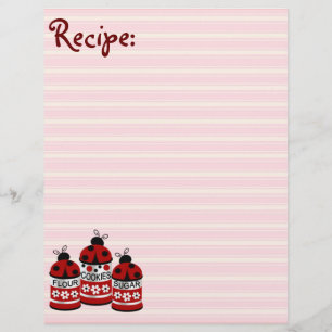 Papier de recette de sucres de sucre Ladybug