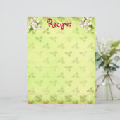 Papier de recette en fleurs blanches (Debout devant)