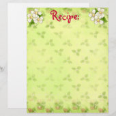 Papier de recette en fleurs blanches (Devant / Derrière)