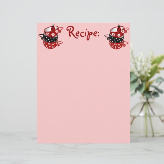Papier de recette pour les plats de Ladybug (Debout devant)