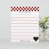 Papier de recette Recettes du cœur (Debout devant)