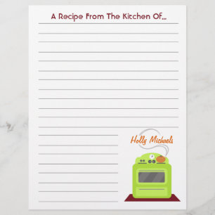 Papier de recette Retro Green Stove Modern Cuisine