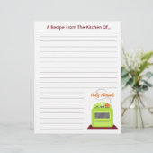 Papier de recette Retro Green Stove Modern Cuisine (Debout devant)
