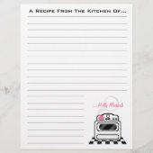 Papier de recette Retro Stove Pink Kitchen (Devant)