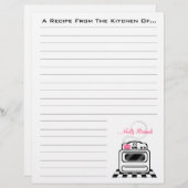 Papier de recette Retro Stove Pink Kitchen (Devant / Derrière)