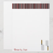 Papier de recette rouge rayures de cuisine (Devant / Derrière)