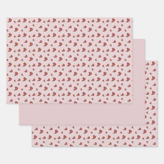 Papier de recouvrement cardiaque Paisley (Lot)