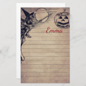Papier de rédaction de la papeterie Halloween Vint (Devant / Derrière)