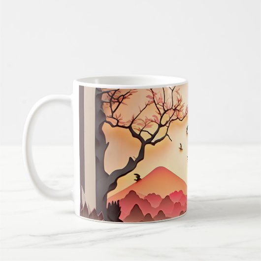 Papier de scène chinois ancien coupé Mug Brown (Gauche)