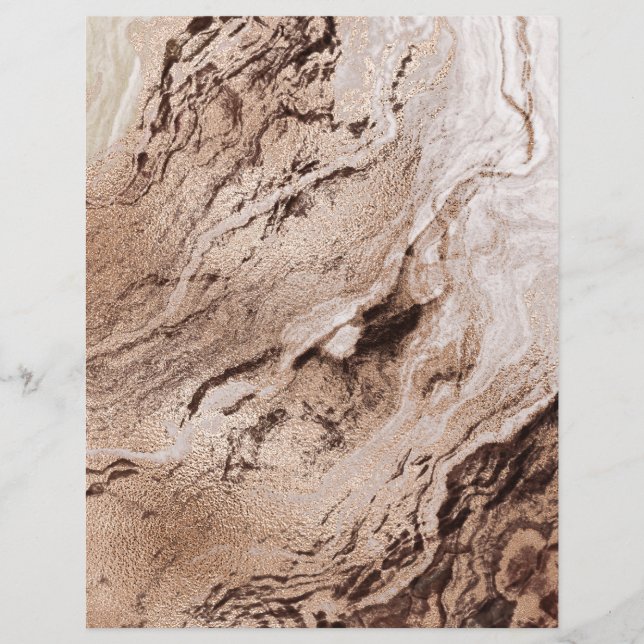 Papier de scrapbook 2 faces Granite Brun Mocha Or (Devant)