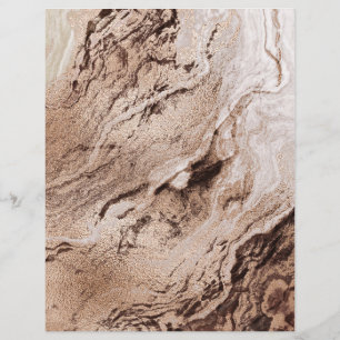 Papier de scrapbook 2 faces Granite Brun Mocha Or
