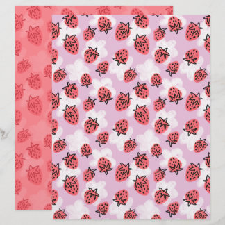 Papier de scrapbook à la fraise