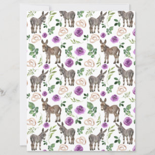 Papier de scrapbook de mariage floral violet Âne
