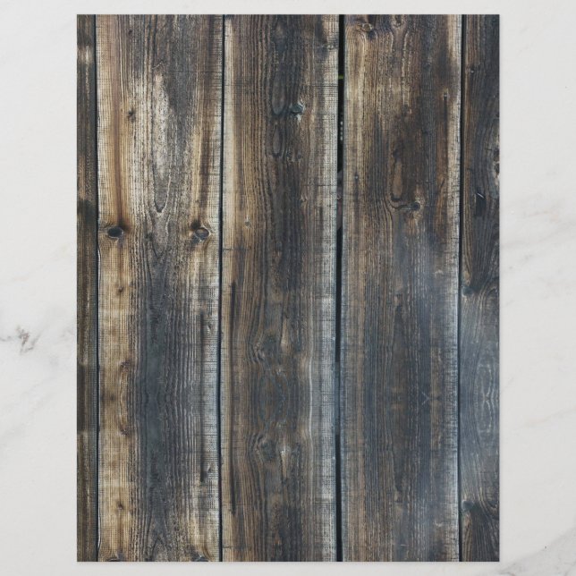 Papier de scrapbook en bois gris naturel (Devant)