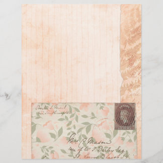 Papier de scrapbook rose pêche défraîchi