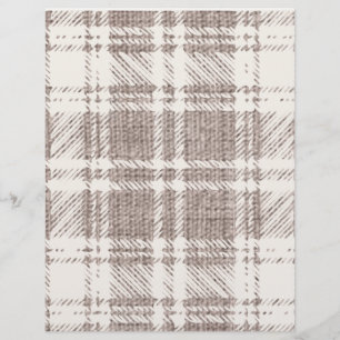 Papier de scrapbooking à carreaux crème et marron