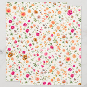 Papier de scrapbooking à motif de fleurs sauvages 