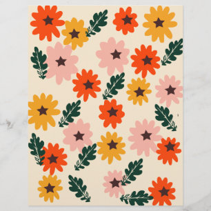 Papier de scrapbooking à motif floral lumineux