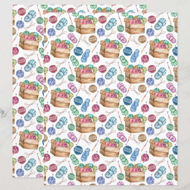 Papier de scrapbooking au crochet (Devant / Derrière)