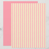 papier de scrapbooking coloré rayures botaniques (Devant / Derrière)
