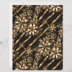 Papier de scrapbooking de Noël doré métallisé luxu