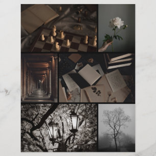 Papier de scrapbooking en collage Dark Academia