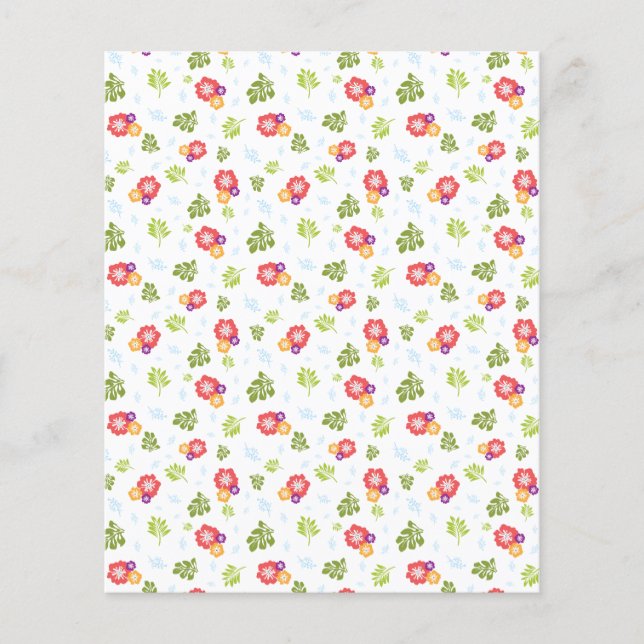 Papier de scrapbooking Feuille et fleur tropicale (Devant)