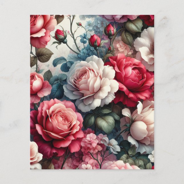 Papier de scrapbooking Fleur de Rose Intemporelle (Devant)