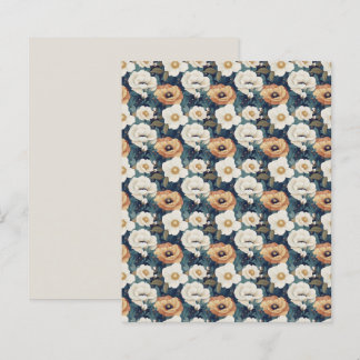 Papier de scrapbooking floral coquelicot orange et