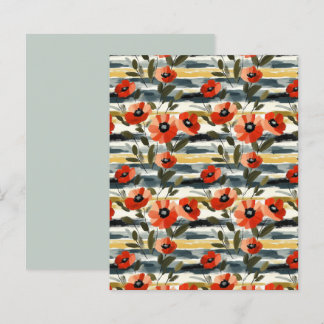 Papier de scrapbooking floral coquelicot rouge