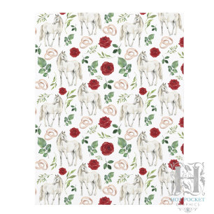 Papier de scrapbooking floral rustique équestre ro
