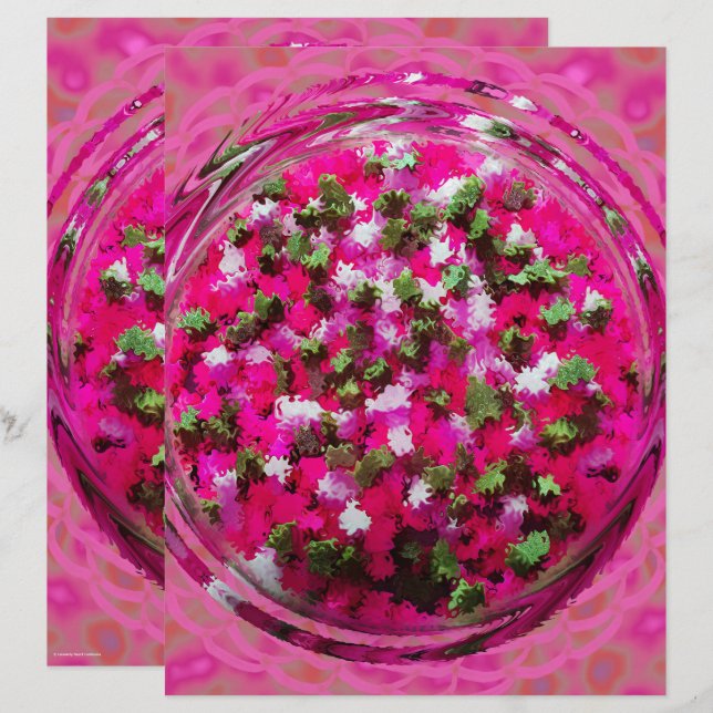 Papier de scrapbooking Pot-pourri Rose 2 faces (Devant / Derrière)