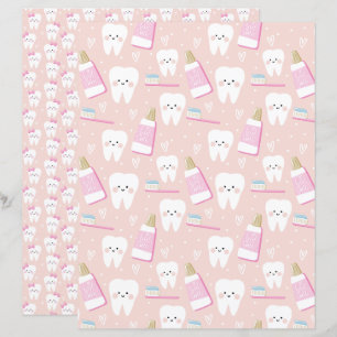 Papier de scrapbooking pour fille première dent bé